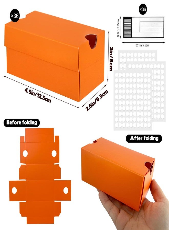 Foxtell 36 Pack Mini Sneaker Boxes for Party Favors 4.7 x 2.5 x 2 Inch Mini Shoe Gifts Boxes for Candies Cookies Snacks Sports Small Gift Case with Label for Wedding , Holiday, Birthday Party Favor (Orange) - Image 2